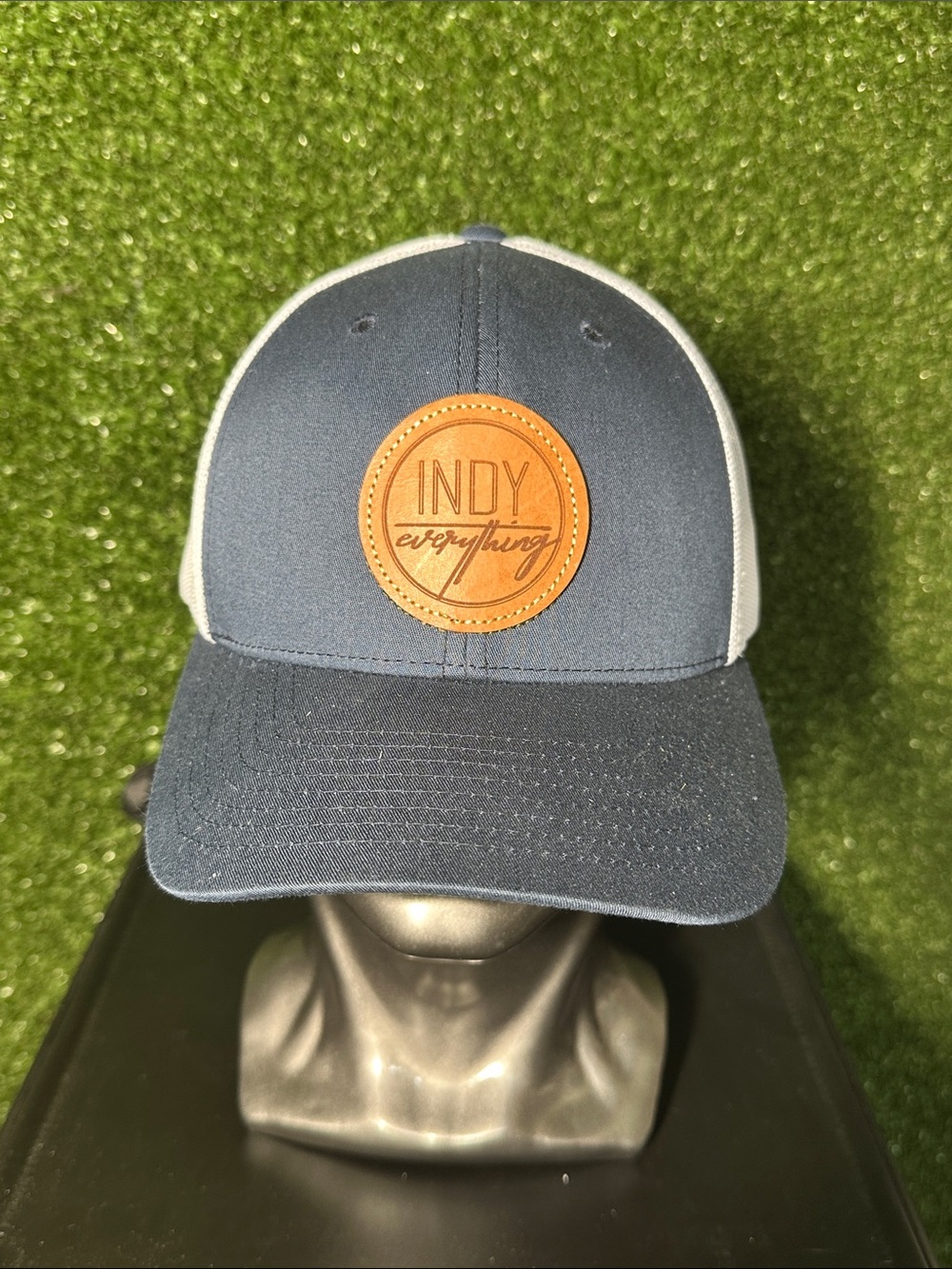 Navy and White Indy Everything Trucker Hat